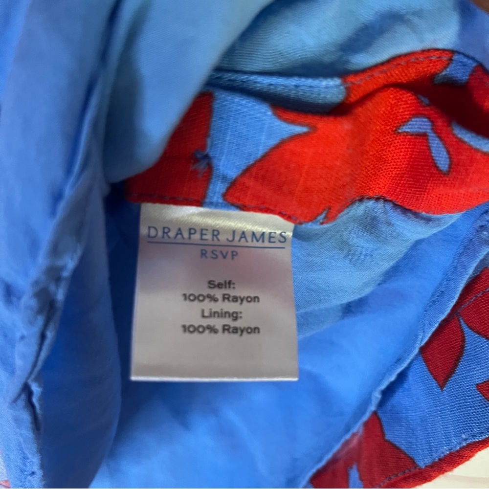 Draper James RSVP Blue Red Button Side Tank Top‎ Size XXL - Picture 3 of 5